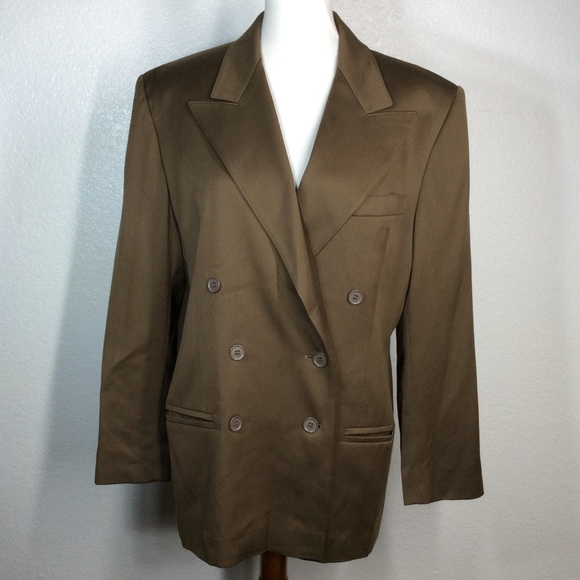 Escada Margaretha Ley Double Breasted 100% Wool Judge Gray Blazer Size EU 38 US6 - Picture 2 of 15